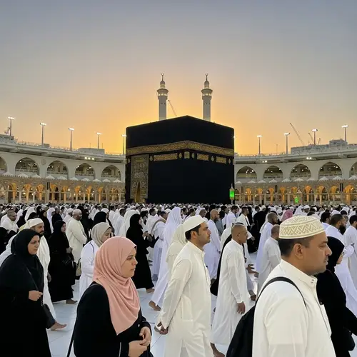 Sunset Prayers at the Kaaba: A Pilgrimage Moment
