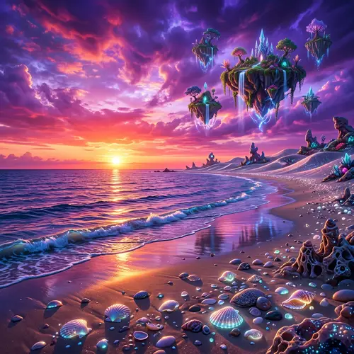 Enchanting Beach Sunset View | Surreal Atmosphere