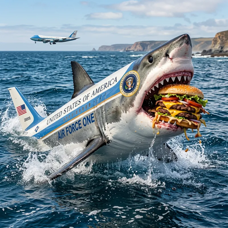 Shark Eats Burger with Air Force One
