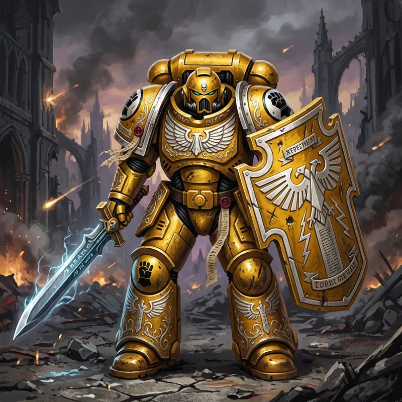 Dramatic Warhammer 40K Space Marine Artwork