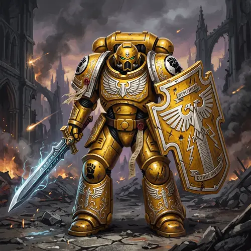 Dramatic Warhammer 40K Space Marine Artwork