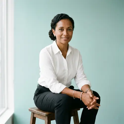 Portrait of a Woman with Deep Olive Skin | Elegance & Serenity