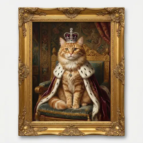 Cat Photo Transformed into Royal Portrait