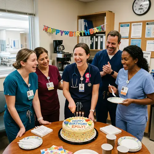 Celebrating Nurses with a Birthday Cake Surprise