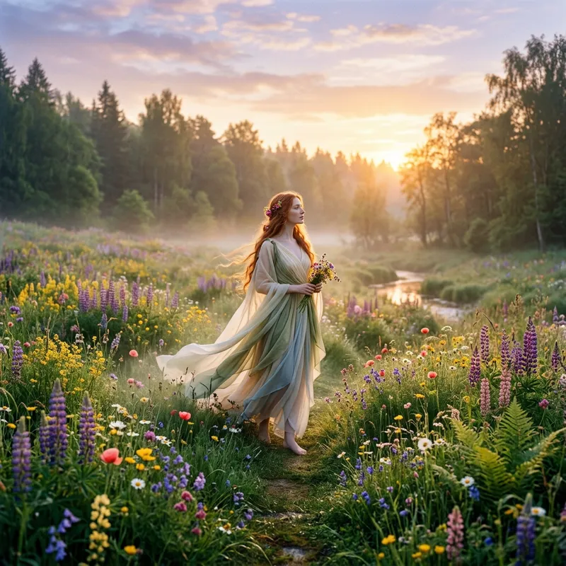 Ethereal Beauty in a Tranquil Morning Glade