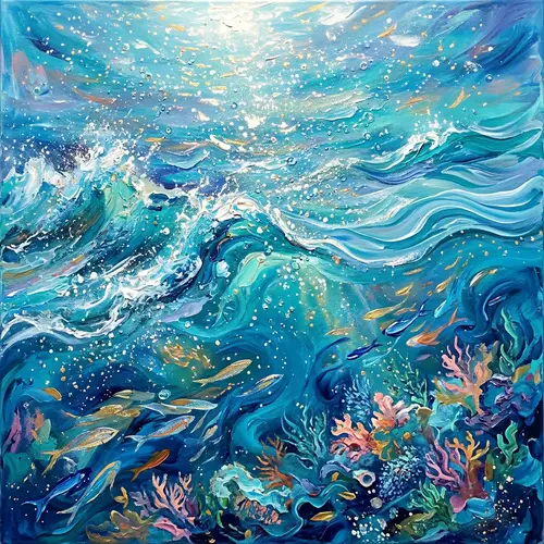 Abstract Ocean Art - Explore Deep Blue Hues