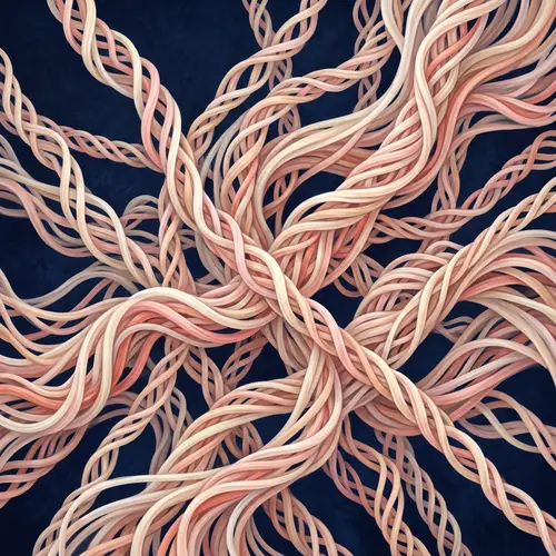 Abstract Collagen Art: Spiraling Helix Design