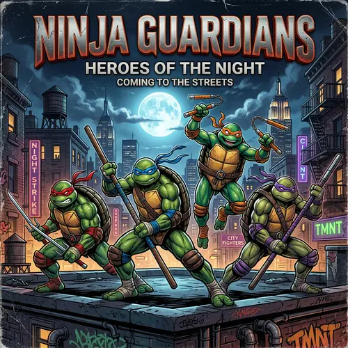 Ninja Turtles Poster: Martial Arts Heroes in Action