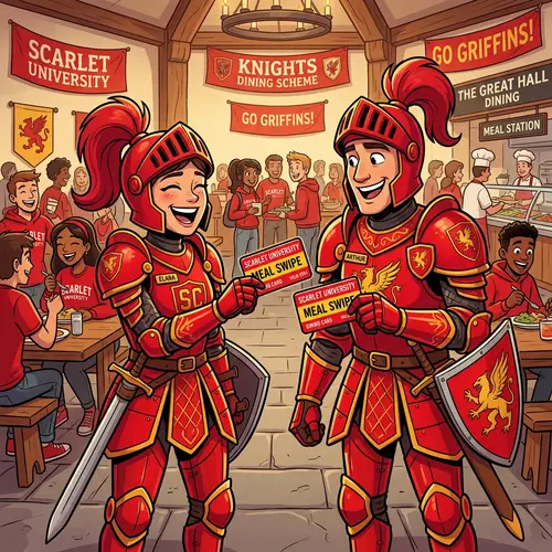 Fictional University Knights Share Meal Swipe Cards