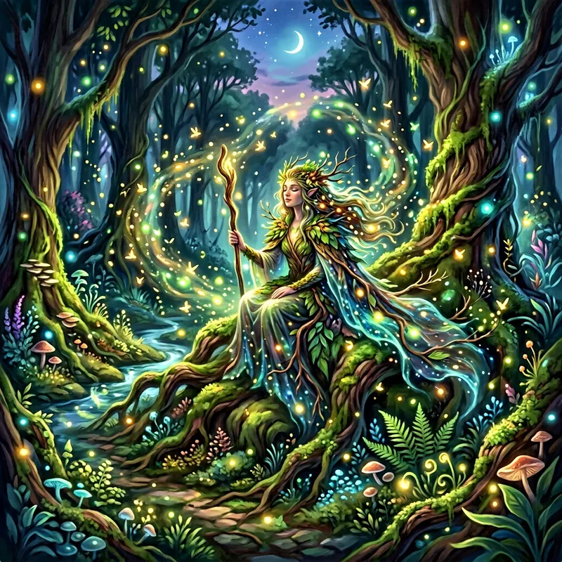 Mystical Forest Guardian | Fantasy Art in Luminescent Colors
