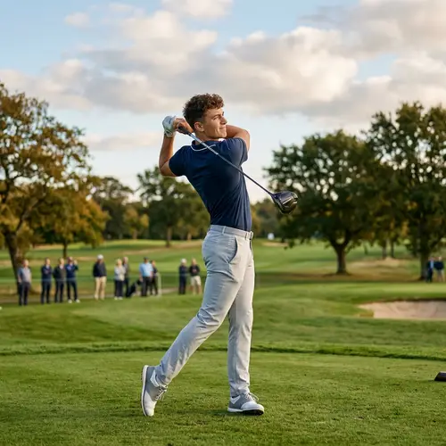 Young Golfer Perfecting His Swing