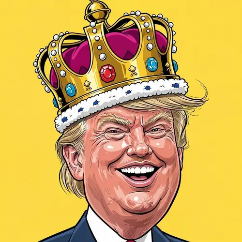 Trump Caricature: Crown & Stupid Face