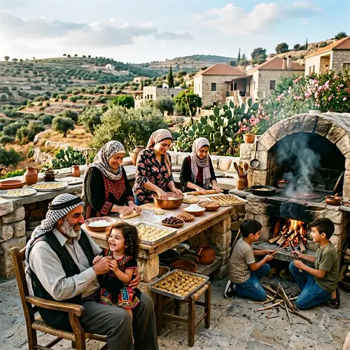 Traditional Family Celebration in Levantine Village - New Year Sweets Prep