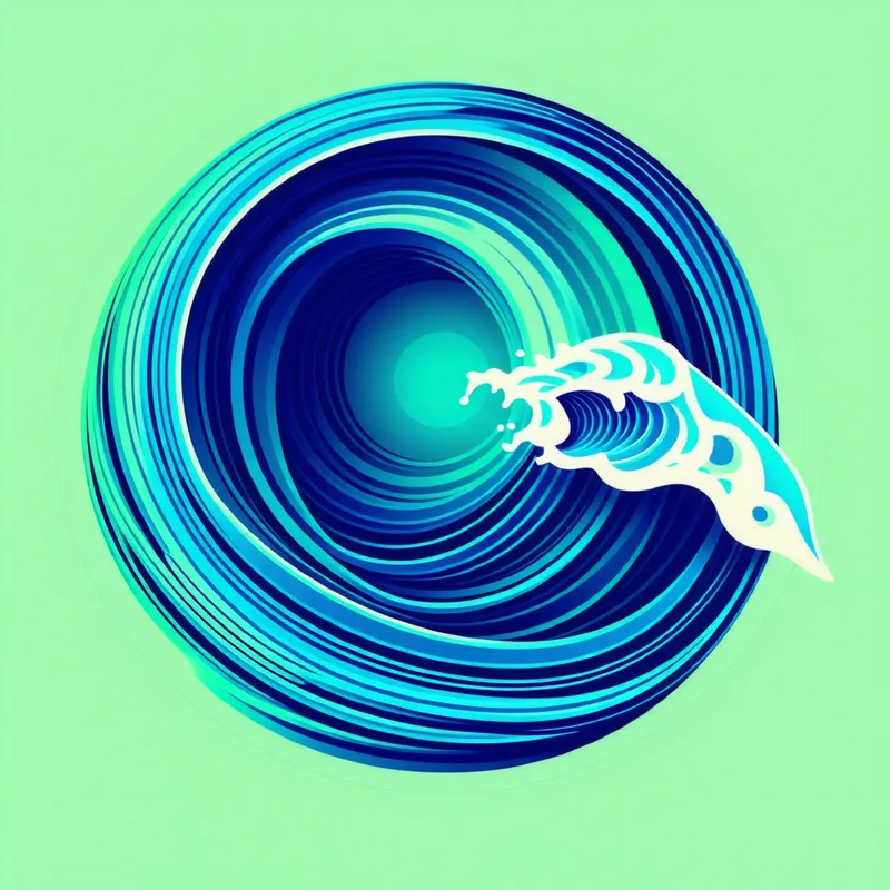 Modern Wave Logo Design in Vibrant Blues & Greens Modern Wave Logo Design in Vibrant Blues & Greens