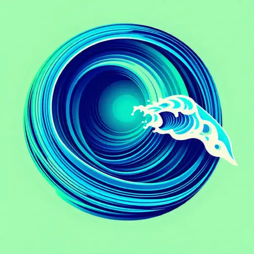 Modern Wave Logo Design in Vibrant Blues & Greens