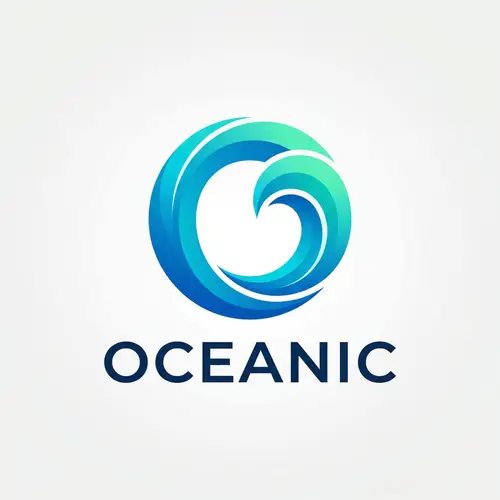 Modern Wave Logo Design in Vibrant Blues & Greens