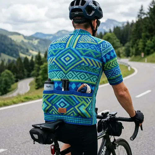 Colorful Geometric Wool Cycling Jersey for Ultimate Comfort