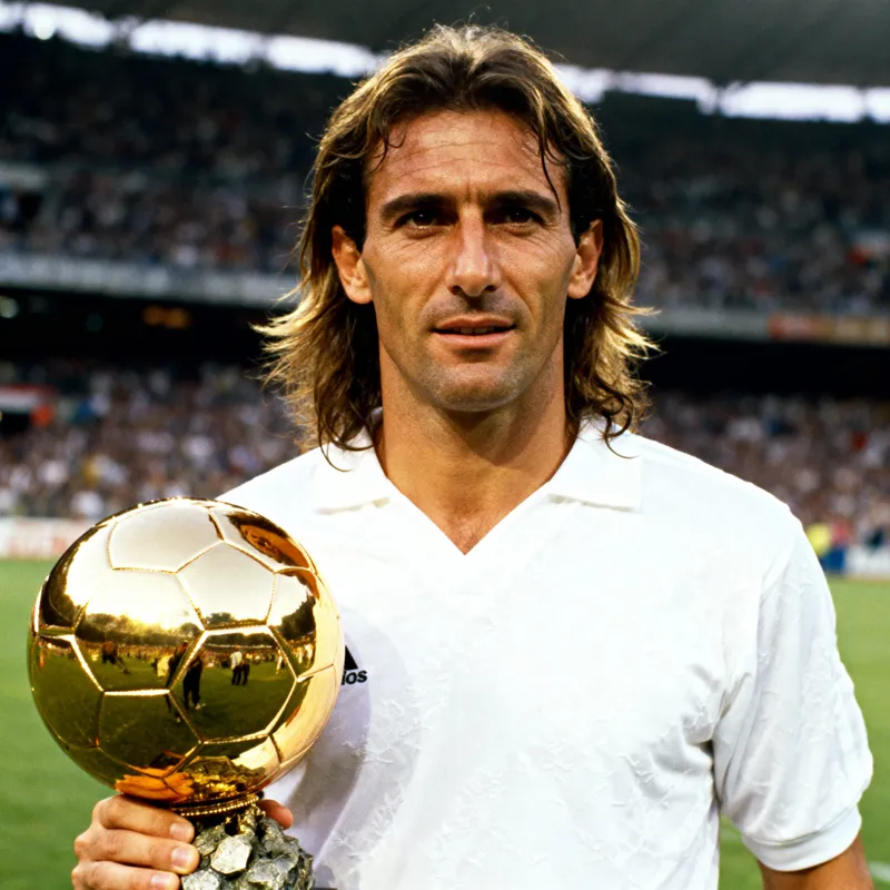 Gabriel Batistuta with Ballon D'or - Iconic Moment