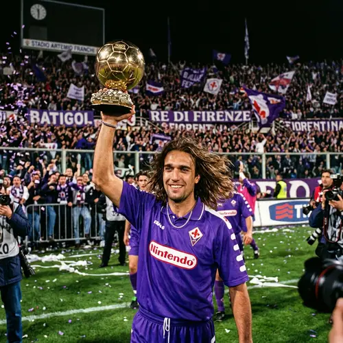 Gabriel Batistuta with Ballon D'or - Iconic Moment
