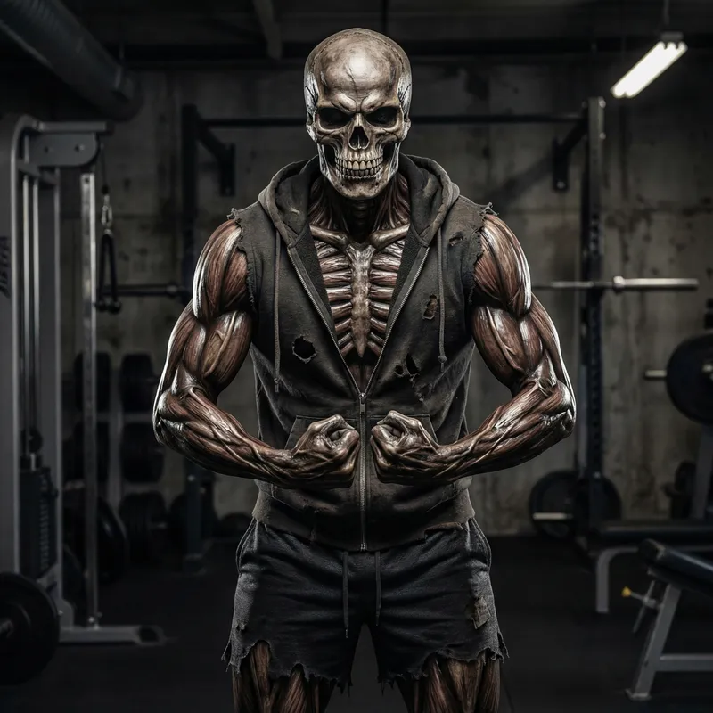 Muscular Skeleton: Fierce Pose & Defined Muscles Muscular Skeleton: Fierce Pose & Defined Muscles