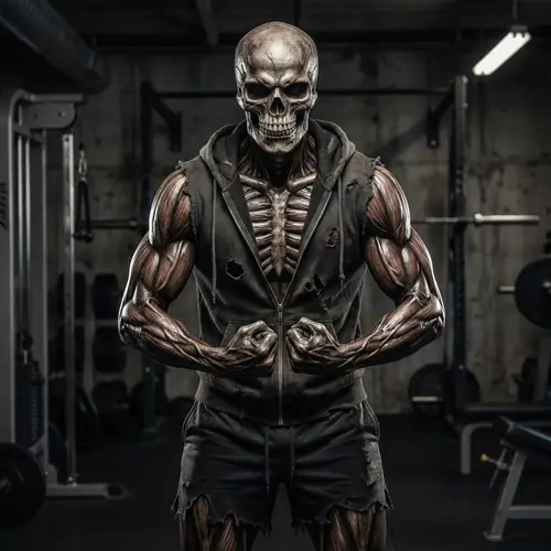 Muscular Skeleton: Fierce Pose & Defined Muscles
