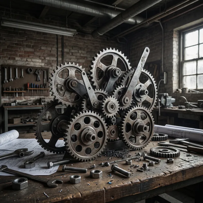 Mechanical Parts in Industrial Chic Style