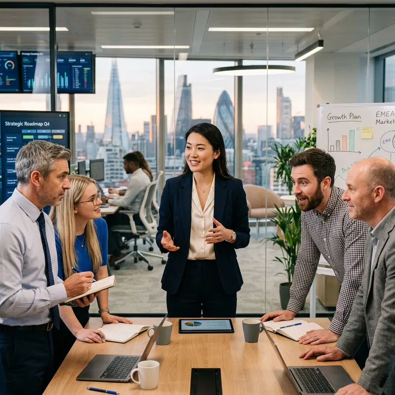 Asian Woman in Contemporary Office Setting | Professional Interaction Asian Woman in Contemporary Office Setting | Professional Interaction