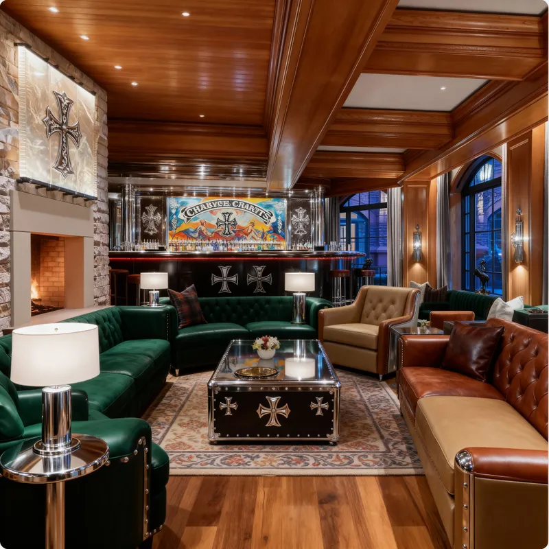 Chrome Hearts Inspired Luxury Lounge Design