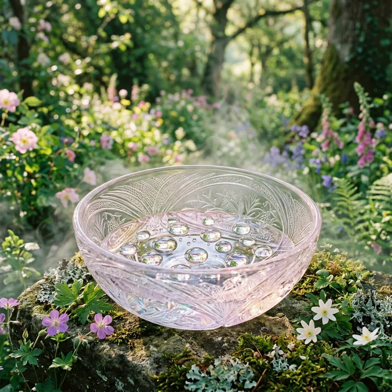 Mystical Transparent Bowl: Nature's Artistry in Glass