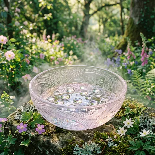 Mystical Transparent Bowl: Nature's Artistry in Glass