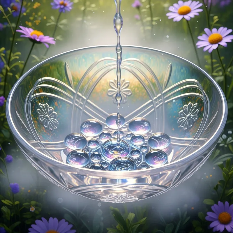 Mystical Transparent Bowl: Nature's Artistry in Glass