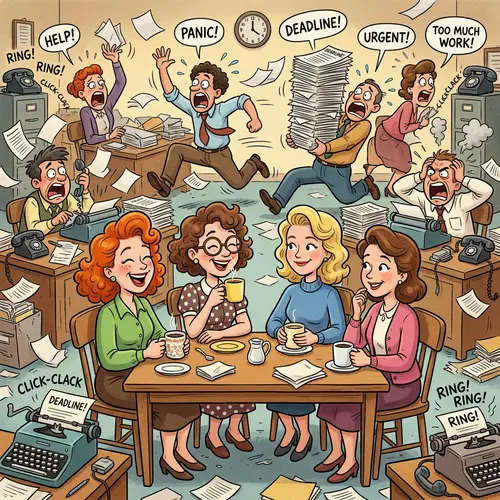 Colorful Coffee Break in Whimsical Office Setting