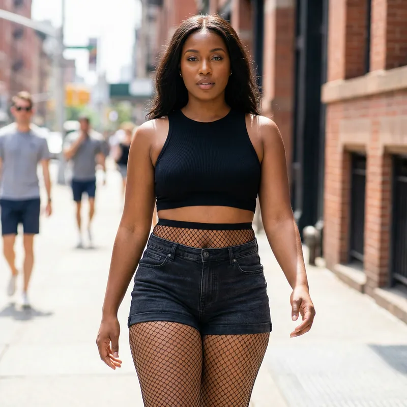 Fashionable High-Waist Fishnet Leggings for Curvy Women