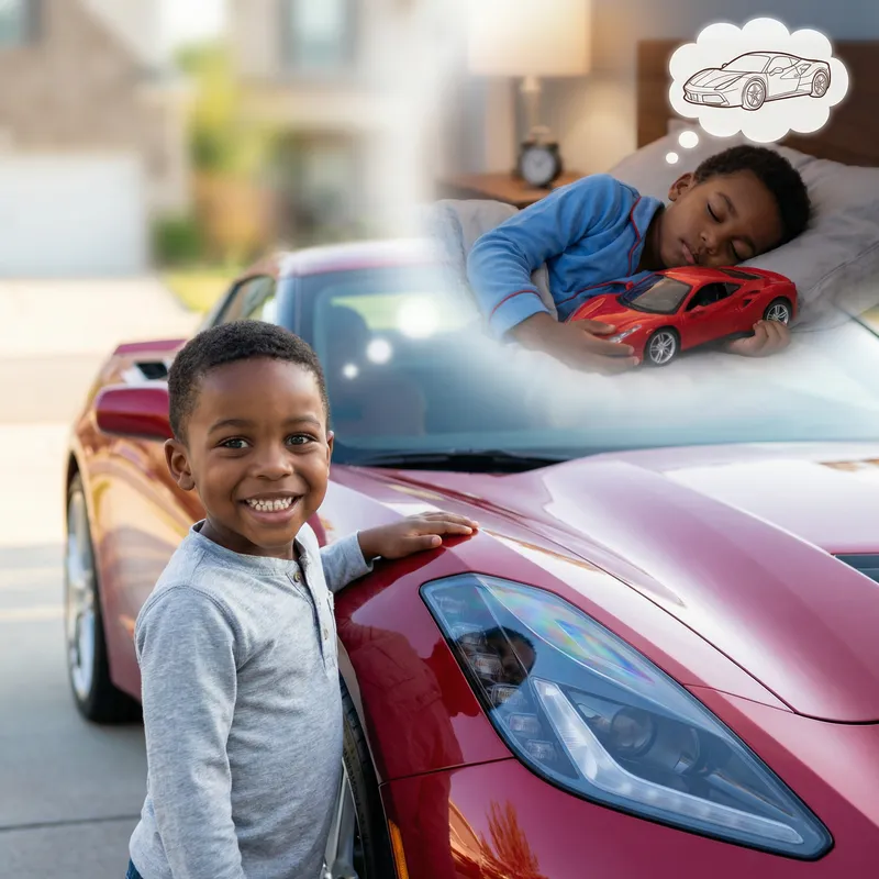 Boy's Dream Car Journey: From Imagination to Reality