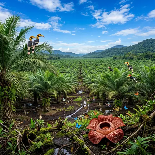 Sago Palm Plantation & Rafflesia: Tropical Peat Swamp Vista