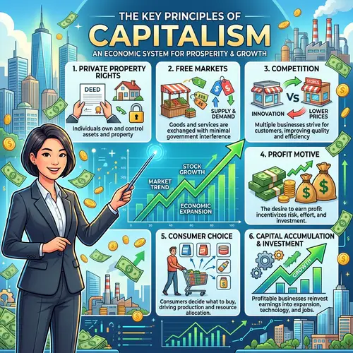 Exploring Capitalism: Key Principles and Economic Growth Poster