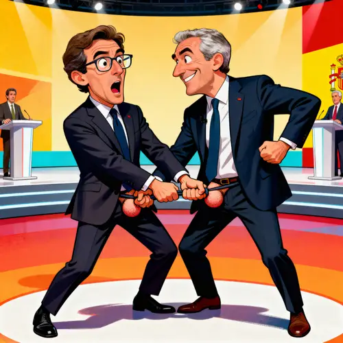 Comedic Cartoon of Feijóo and Mazón in Political Satire