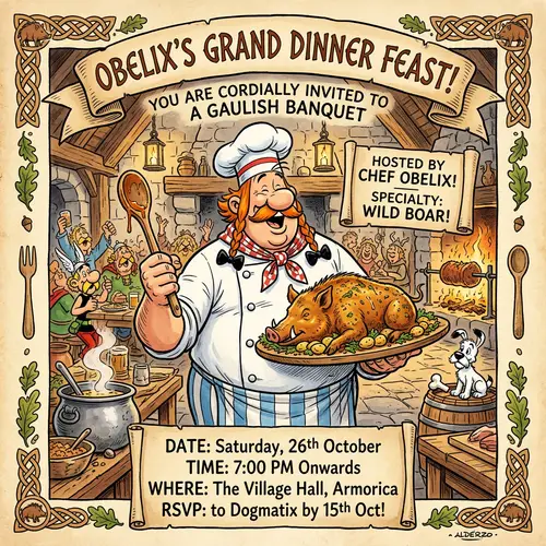 Obelix as Chef for Your Dinner Invitation