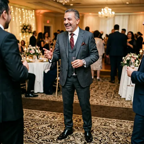 Middle-Eastern Father Figure in Formal Outfit | Expressions of Joy & Pride