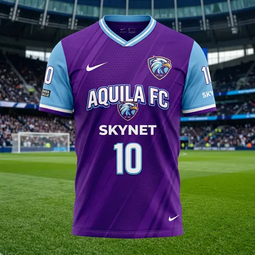 Purple Jersey Design with Sky Blue Sleeve
