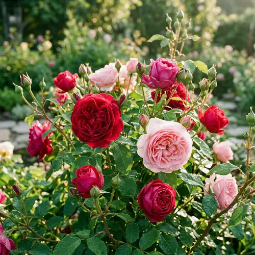 Captivating Cluster of Roses Blooming in Various Shades