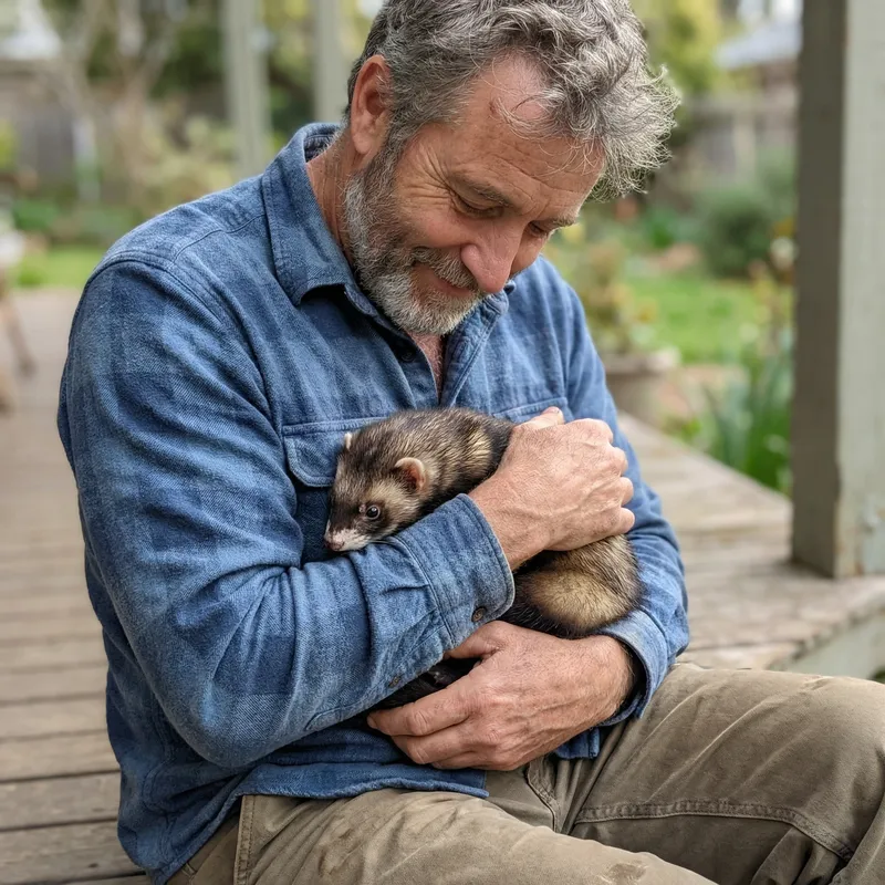 Witold Kielich with Ferret: Special Bond Witold Kielich with Ferret: Special Bond