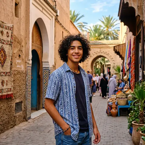 17-Year-Old Moroccan Boy with Curly Hair | Youthful Features