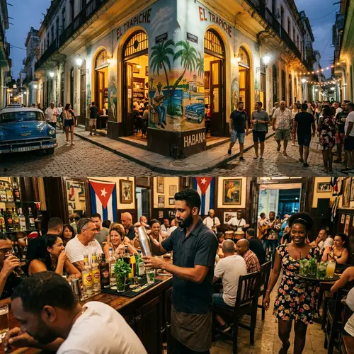 Bustling Bar in Havana | Cuban Cocktails & Tropical Vibes