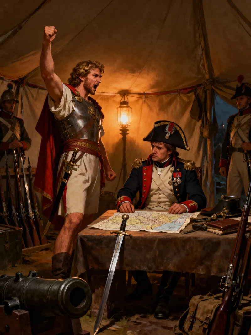 Alexander I Confronts Napoleon in Military HQ