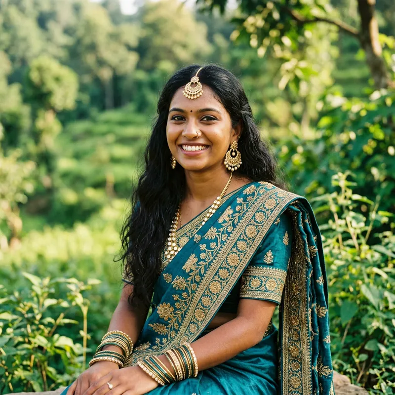 Captivating Indian Beauty in Vibrant Traditional Sari