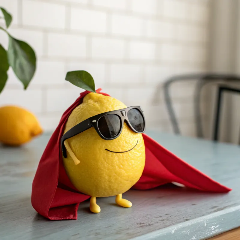 Super Lemon with Cape and Glasses Super Lemon with Cape and Glasses