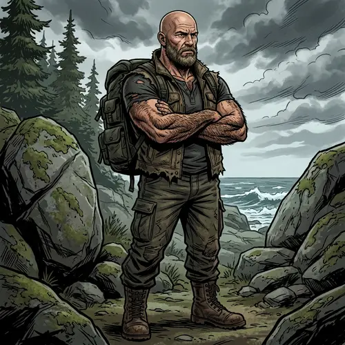 Iconic Action Movie Star with Rugged Physique