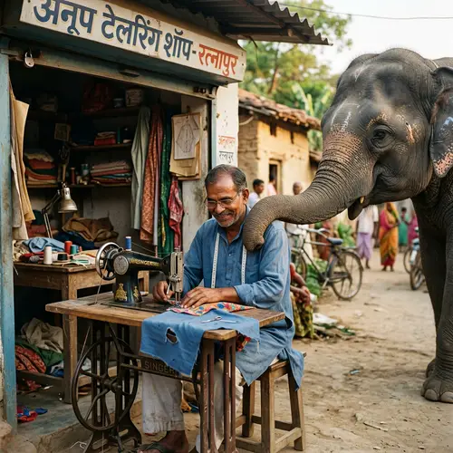Heartwarming Tale of Friendship: Elephant and Tailor in Ratnapur Village