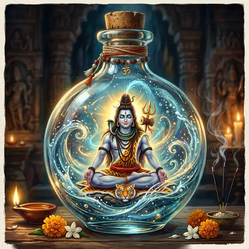 Bhole Nath Deity in Water Bottle Artwork